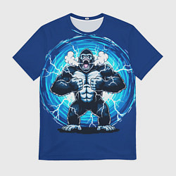 Футболка мужская Горилла показывает свою силу, цвет: 3D-принт