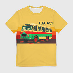 Футболка мужская Ретро автобус ГЗА-651 поп-арт, цвет: 3D-принт