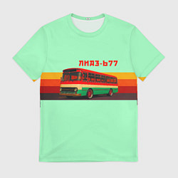 Футболка мужская Ретро автобус ЛиАЗ 677, цвет: 3D-принт