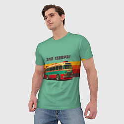 Футболка мужская Ретро автобус ЗИЛ 158ВРА1 поп-арт, цвет: 3D-принт — фото 2