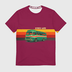 Футболка мужская Ретро автобус КАВЗ-685 поп-арт, цвет: 3D-принт
