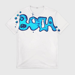 Футболка мужская Вода мерч логотип надпись, цвет: 3D-принт