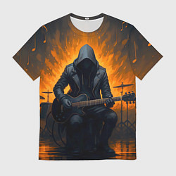 Футболка мужская Гитарист играющий в пламени, цвет: 3D-принт