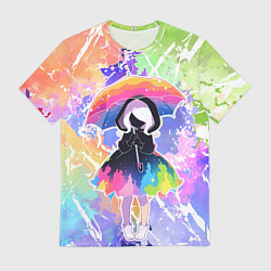 Футболка мужская Девочка под дождём арт, цвет: 3D-принт