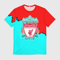Футболка мужская Liverpool краски текстура штрихи, цвет: 3D-принт