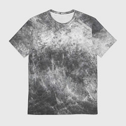 Футболка мужская Абстракция - black and white metal scuffs, цвет: 3D-принт