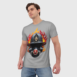 Футболка мужская Пожарник, цвет: 3D-принт — фото 2