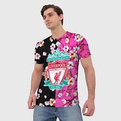 Футболка мужская Liverpool весенние цветы, цвет: 3D-принт — фото 2