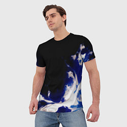 Футболка мужская Синее пламя, цвет: 3D-принт — фото 2