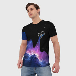 Футболка мужская Потеки космической краски, цвет: 3D-принт — фото 2