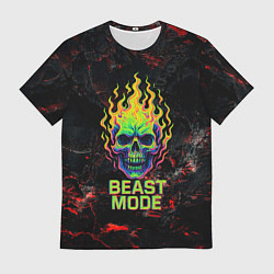 Футболка мужская Beast mode череп, цвет: 3D-принт
