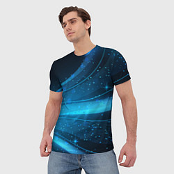 Футболка мужская Абстракция волнистых линий, цвет: 3D-принт — фото 2