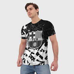 Футболка мужская Barcelona черно белые птицы, цвет: 3D-принт — фото 2