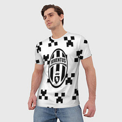 Футболка мужская Juventus x minecraft pattern, цвет: 3D-принт — фото 2