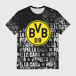 Футболка мужская Borussia мафия текстура надписи, цвет: 3D-принт