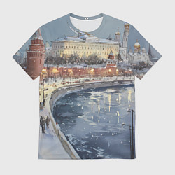 Футболка мужская Новогодние праздники в Москве, цвет: 3D-принт