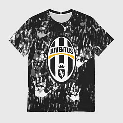 Футболка мужская Ювентус текстура руки краски, цвет: 3D-принт