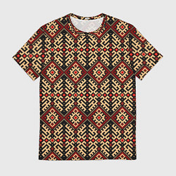 Мужская футболка Славянский вышивной орнамент макошь