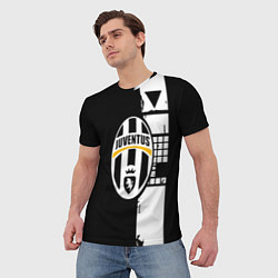 Футболка мужская Ювентус геометрия белая, цвет: 3D-принт — фото 2