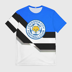 Футболка мужская Лестер сити геометрия полосы, цвет: 3D-принт