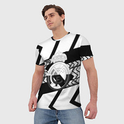 Футболка мужская Реал Мадрид краски полосы, цвет: 3D-принт — фото 2