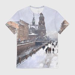 Футболка мужская Санкт-Петербург зима, цвет: 3D-принт