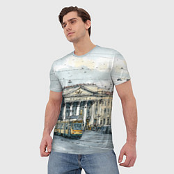 Футболка мужская Зимняя улица Санкт-Петербурга, цвет: 3D-принт — фото 2