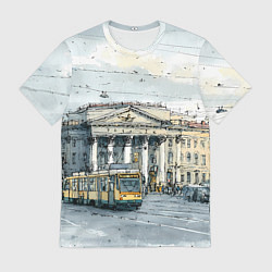 Футболка мужская Зимняя улица Санкт-Петербурга, цвет: 3D-принт