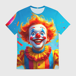 Футболка мужская Весёлый клоун с шаром, цвет: 3D-принт