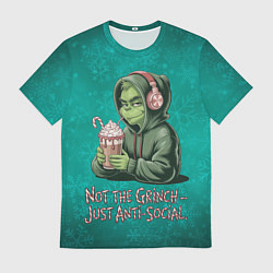 Футболка мужская Антисоциальный Гринч, цвет: 3D-принт