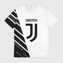 Футболка мужская Ювентус полосы геометрия текстура, цвет: 3D-принт
