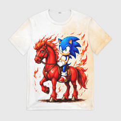 Футболка мужская Соник верхом на коне, цвет: 3D-принт