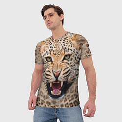 Футболка мужская Взгляд леопарда, цвет: 3D-принт — фото 2