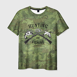 Футболка мужская Hunting & Fishing, цвет: 3D-принт
