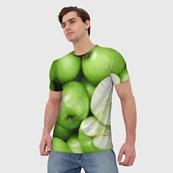 Футболка мужская Яблочная, цвет: 3D-принт — фото 2