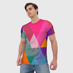 Футболка мужская Разноцветные полигоны, цвет: 3D-принт — фото 2