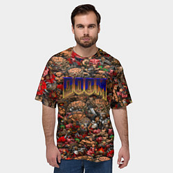 Футболка оверсайз мужская DOOM: Pixel Monsters, цвет: 3D-принт — фото 2