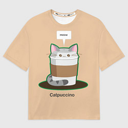 Мужская футболка оверсайз Catpuccino