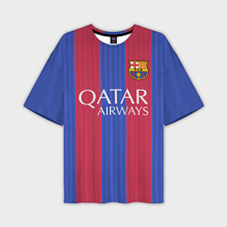 Футболка оверсайз мужская FCB Messi: Qatar Airways, цвет: 3D-принт