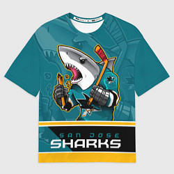 Футболка оверсайз мужская San Jose Sharks, цвет: 3D-принт