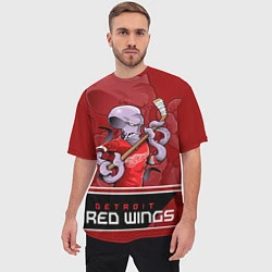 Футболка оверсайз мужская Detroit Red Wings, цвет: 3D-принт — фото 2