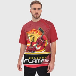 Футболка оверсайз мужская Calgary Flames, цвет: 3D-принт — фото 2