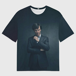 Футболка оверсайз мужская Шерлок в костюме, цвет: 3D-принт