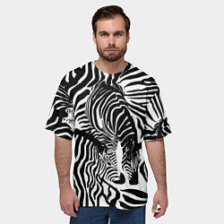 Футболка оверсайз мужская Полосатая зебра, цвет: 3D-принт — фото 2