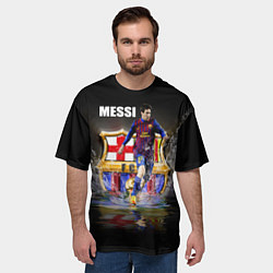 Футболка оверсайз мужская Messi FCB, цвет: 3D-принт — фото 2