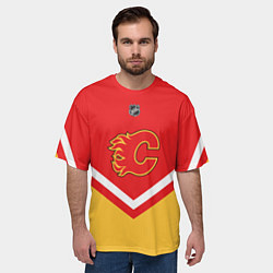 Футболка оверсайз мужская NHL: Calgary Flames, цвет: 3D-принт — фото 2