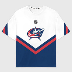 Футболка оверсайз мужская NHL: Columbus Blue Jackets, цвет: 3D-принт