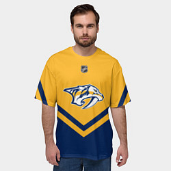 Футболка оверсайз мужская NHL: Nashville Predators, цвет: 3D-принт — фото 2