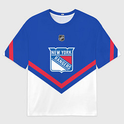 Футболка оверсайз мужская NHL: New York Rangers, цвет: 3D-принт