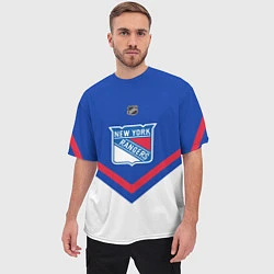 Футболка оверсайз мужская NHL: New York Rangers, цвет: 3D-принт — фото 2